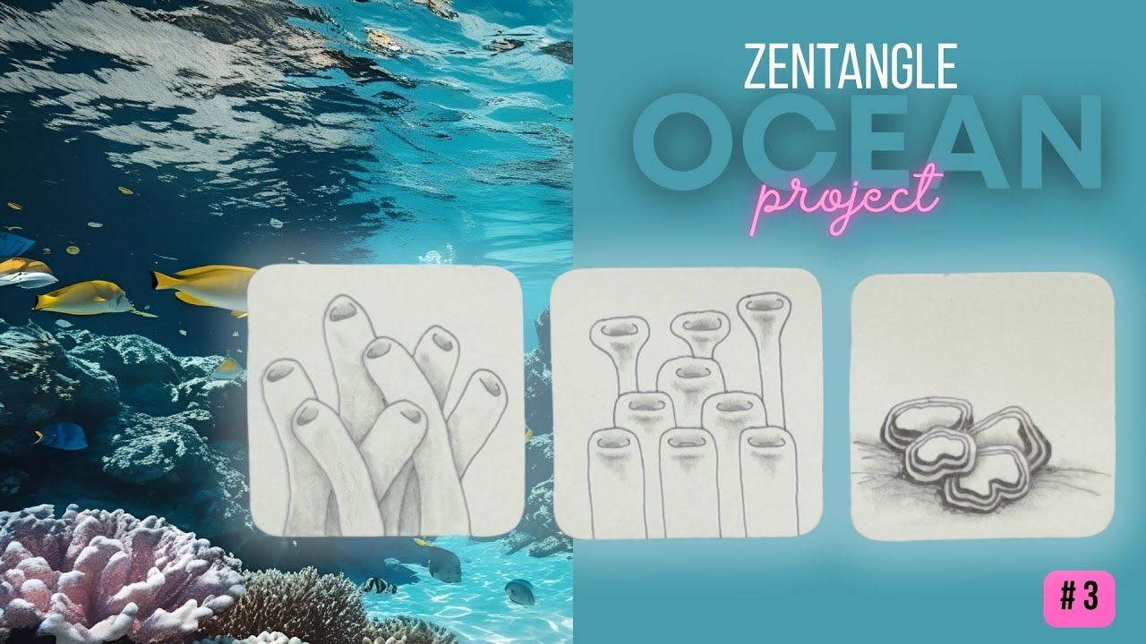 Проект Zentangle OCEAN №3 | Zenemone, Oysteroid | Веселое и простое рисование
