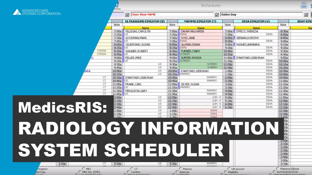 Radiology Information System (RIS) Software - MedicsRIS Scheduler