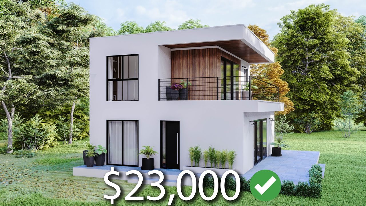 (7x8 Meters) Modern House Design | 1 Bedroom Tiny House Tour | 1 Office | Tiny House Living