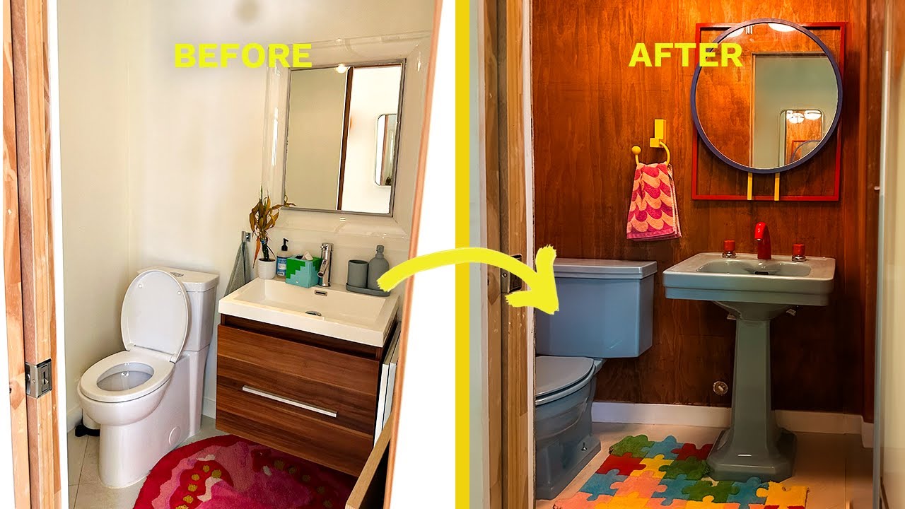 My Guest Bathroom Transformation! | De-Modernized | Before & After