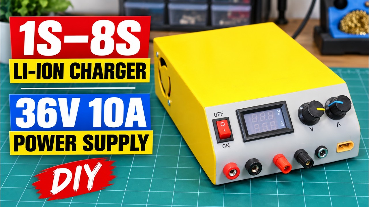 DIY 1S-8S Lithium Battery Charger & All In One 36V 10Amp Lab Bench Power Supply