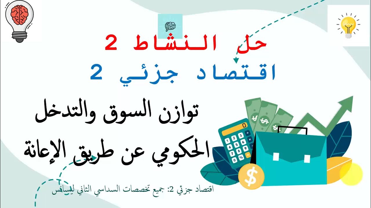 إقتصاد جزئي :توازن السوق والتدخل الحكومي عن طريق الإعانة + تعظيم الربح في ظل منافسة حرة