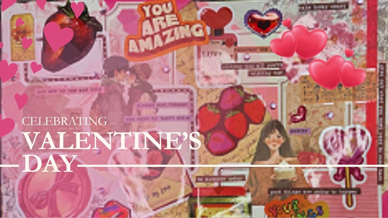 Scrapbooking ASMR 💗💕 | Gentle paper sounds & love-themed spreads 🍓💌