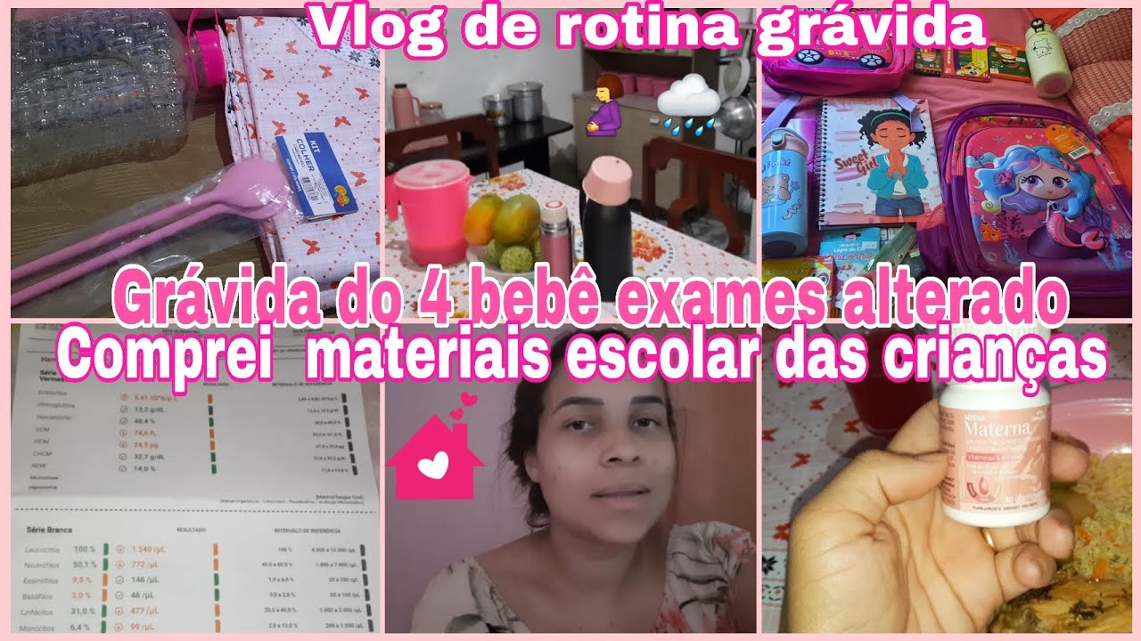 ROTINA DE UMA MÃE DE 3 GRÁVIDA| COMPREI MATERIAIS ESCOLAR DAS CRIANÇAS| MEUS EXAMES TÃO ALTERADOS🤰🌧 