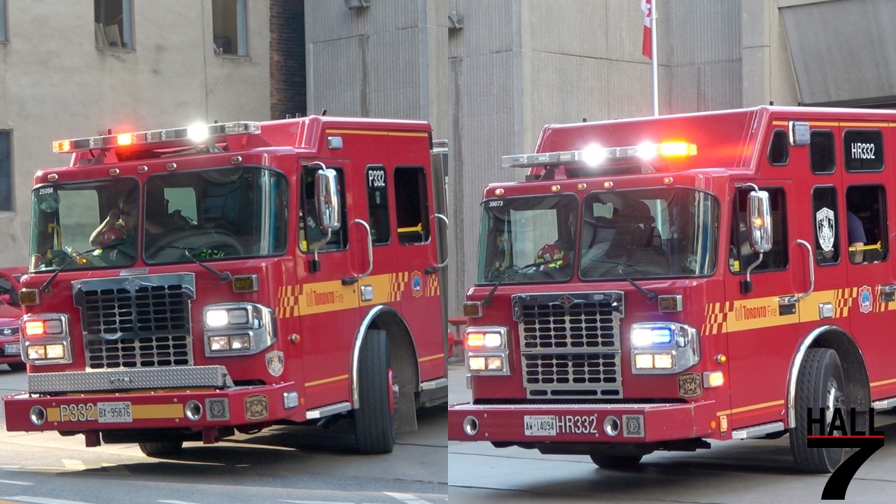 Toronto Fire Services - Pumper 332, & Highrise 332 Responding