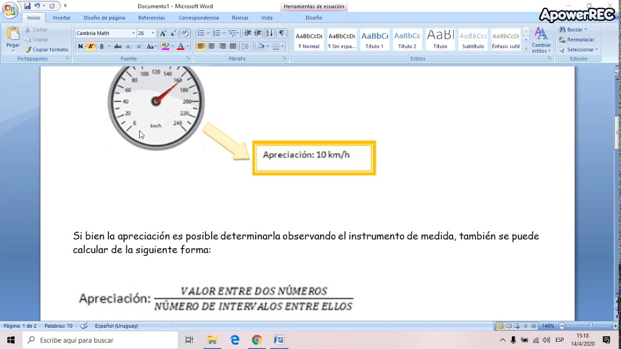 Apreciación de un instrumento de medida