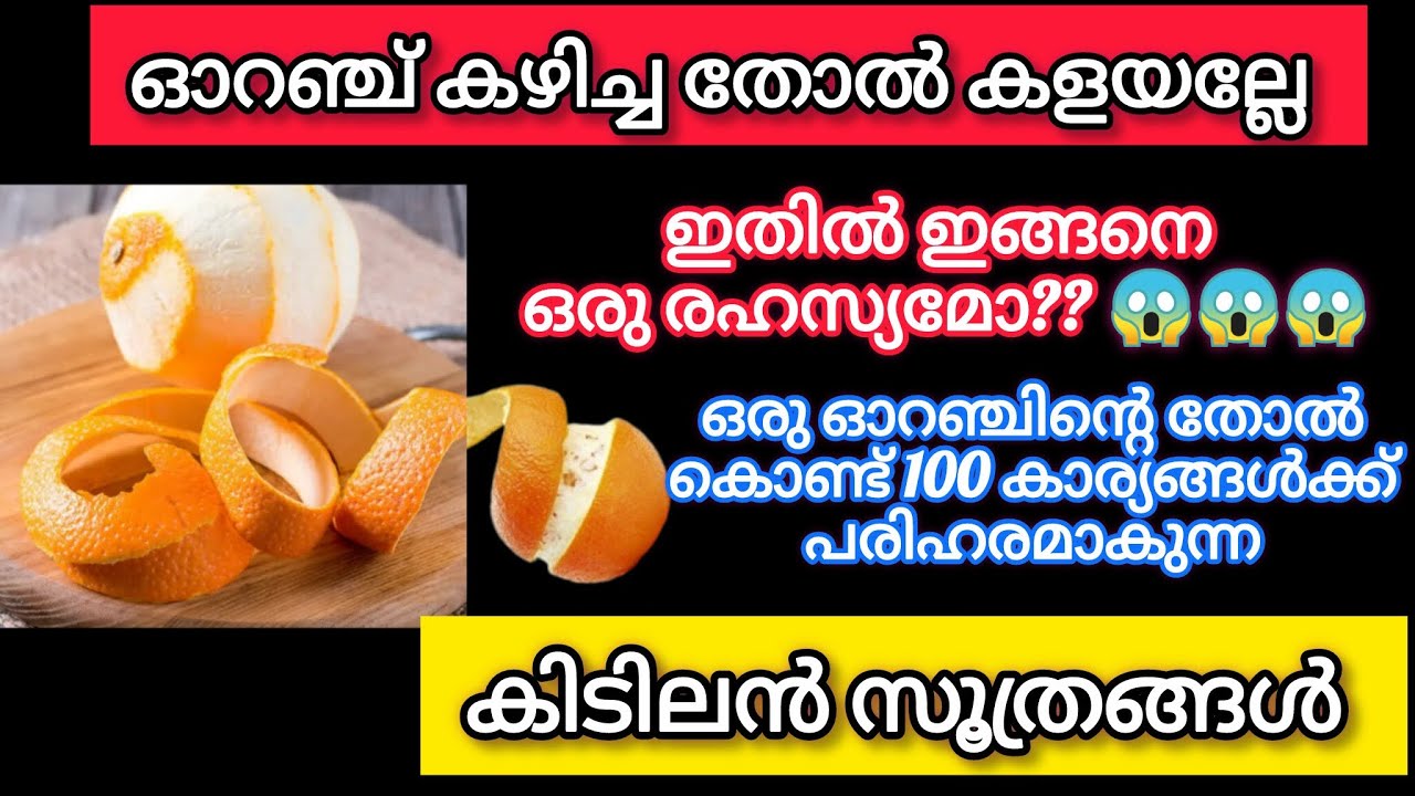 ഒരു ഓറഞ്ചിന്റെ തോൽ കൊണ്ട് ഒരുപാട് ഞെട്ടിക്കുന്ന ഉപയോഗങ്ങൾ /Kitchen Hacks