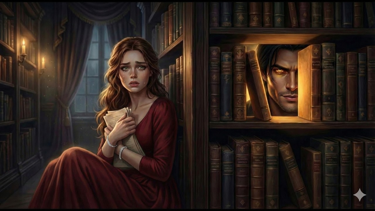 She Was Hiding Between the Bookshelves—The Alpha King Moved One Aside. 