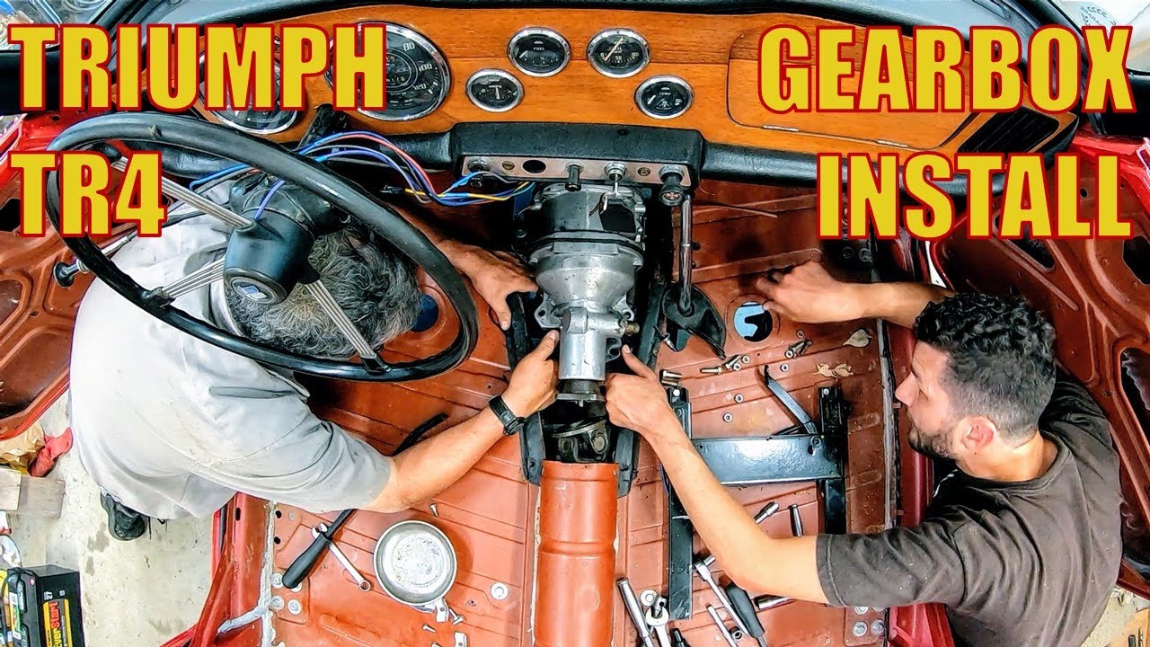Mounting the Rebuilt TR4 Gearbox and Overdrive - The WEGS GARAGE Triumph is Together Again!