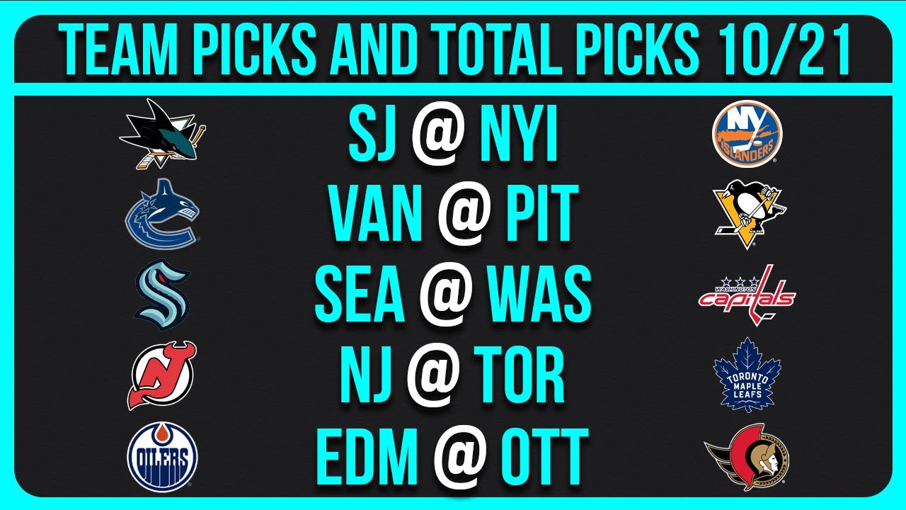 FREE NHL Picks Today 10/21/25 NHL Picks and Predictions