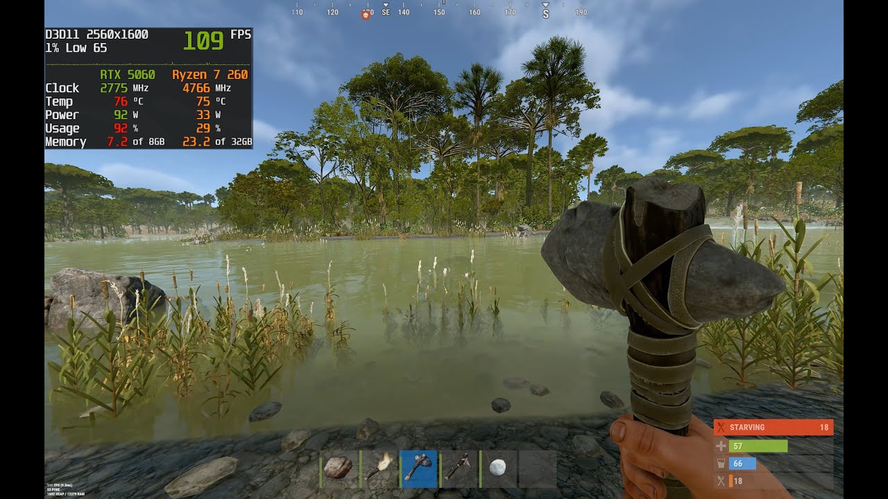 RUST - Legion 5 (RTX 5060 + Ryzen 7 260) | DLSS 4.5 (Default Settings) FPS Test