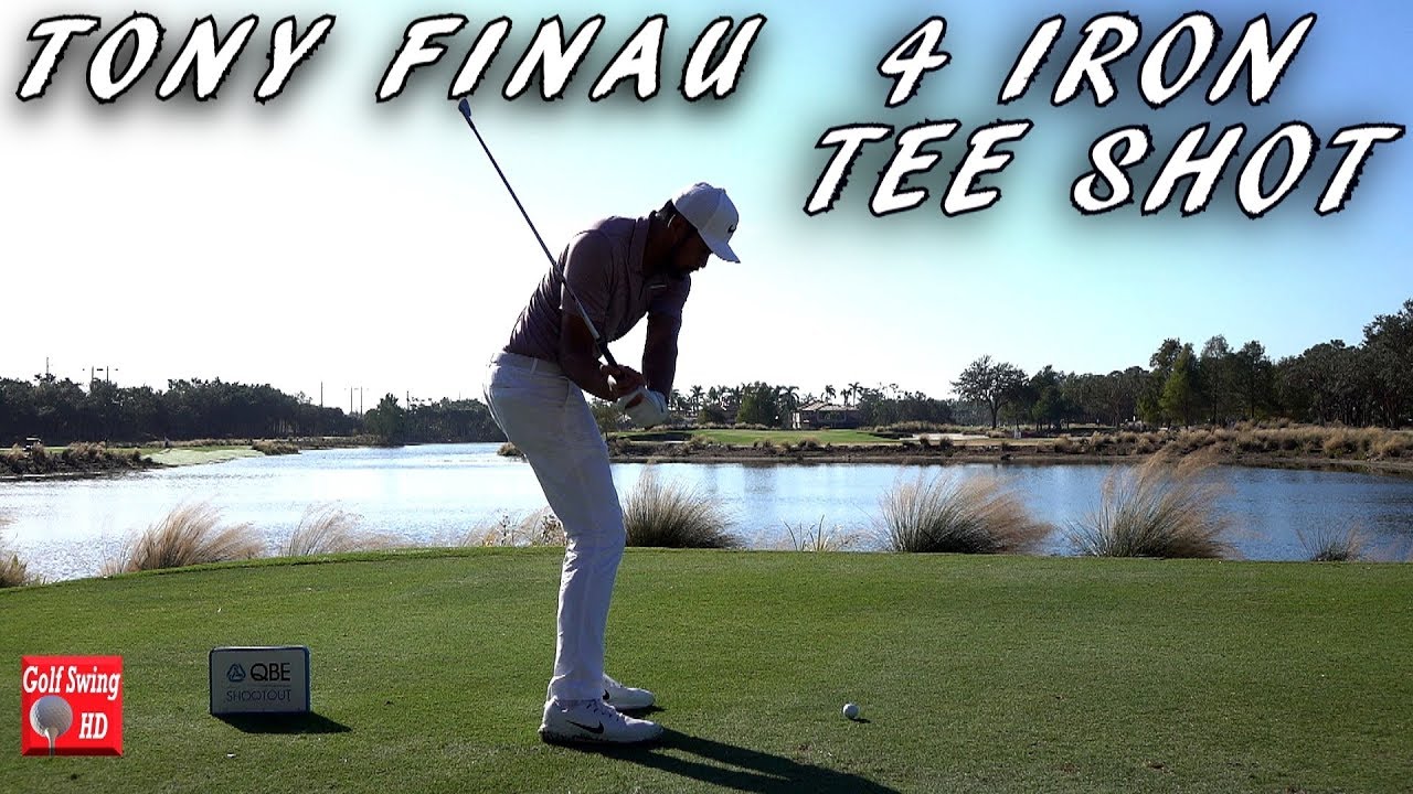 TONY FINAU 4 IRON PAR 3 TEE SHOT SLOW MOTION GOLF SWING 1080 HD