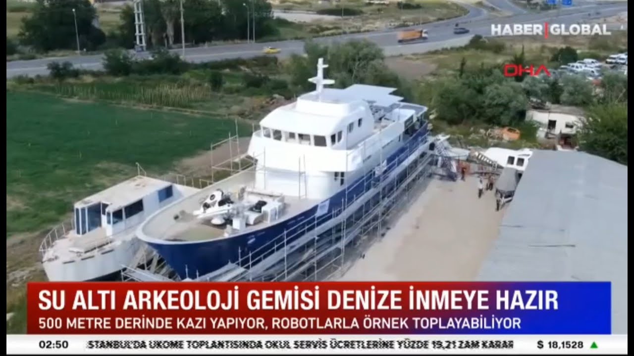 Su altı arkeoloji gemisi, denize iniyor