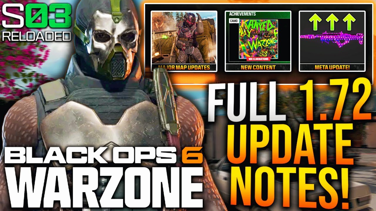 WARZONE: Full SEASON 3 RELOADED UPDATE PATCH NOTES! META UPDATE, Map Changes, & More! (1.72 UPDATE)