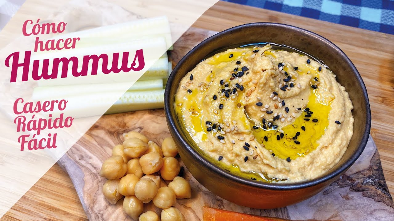 HUMMUS DE GARBANZOS con tahini | Hummus saludable, casero y vegano