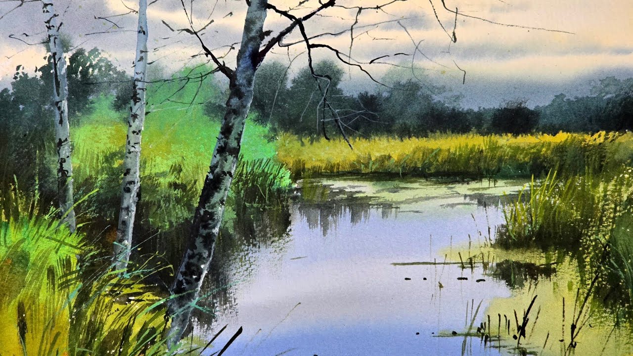 Wet-on-Wet Reflections with Dry Brush Details