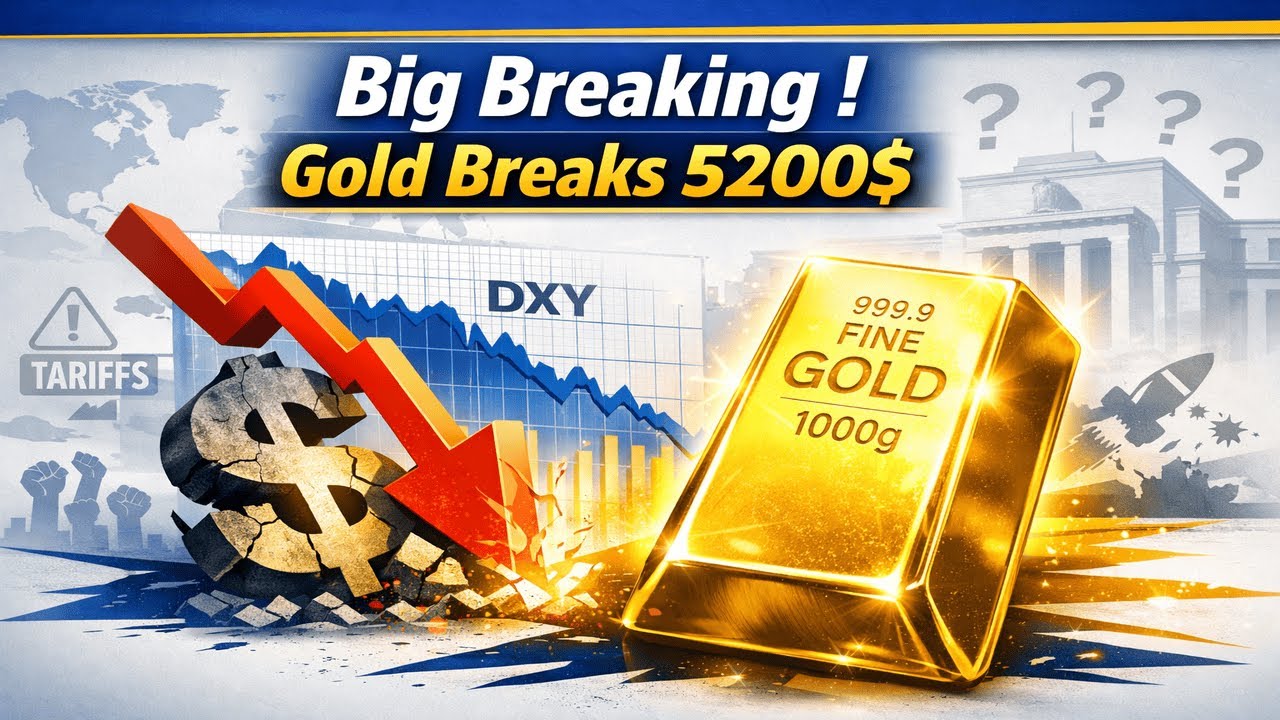 Big Breaking ! Gold Breaks 5200$ | Dollar Slides | Trump, Fed & Tariff Fears Drive Rally
