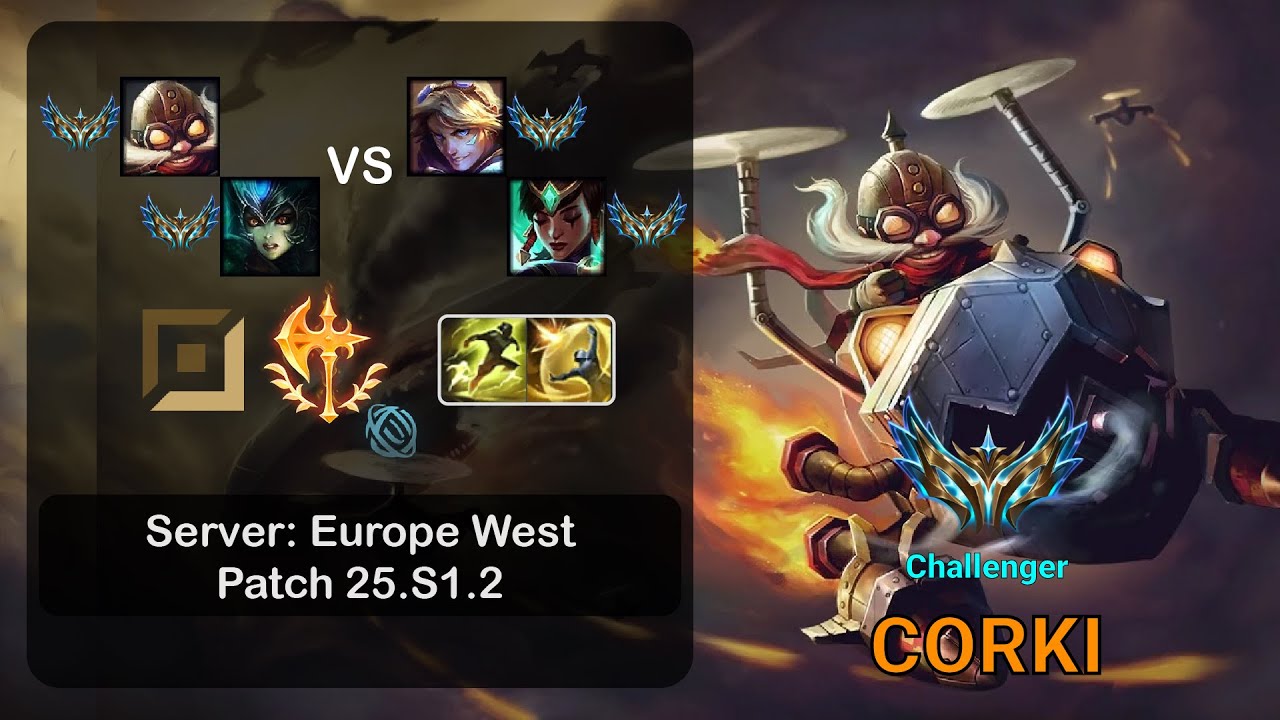 Corki ADC + Nami vs Ezreal + Karma - EUW Challenger - Patch 25.S1.2