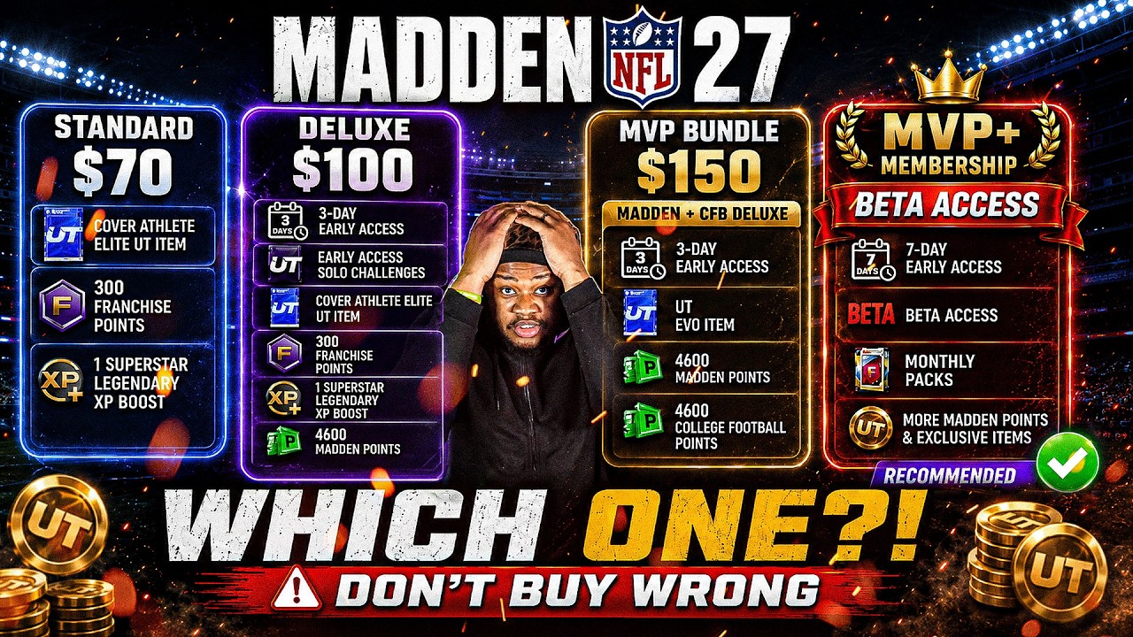 Какую версию Madden 27 выбрать? Standard против Deluxe против MVP+