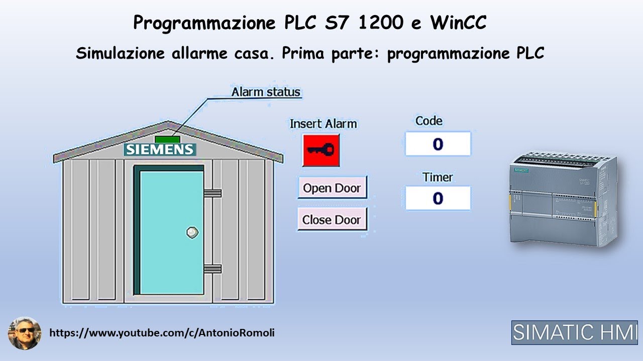 PLC S7 1200 &  HMI KTP: Esempio controllo allarme domestico - Programmazione PLC