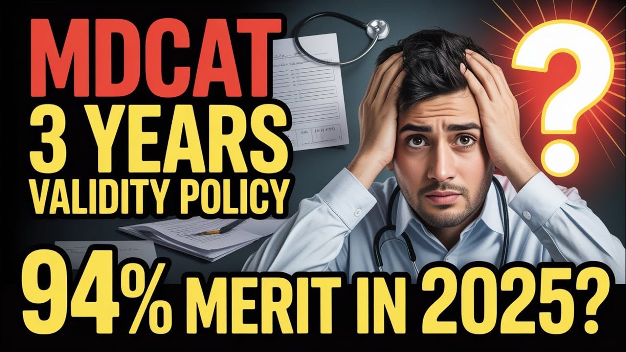 MDCAT 2025: 3-Year Validity EXPLAINED &ndash; Freshers & Repeaters Must Know!