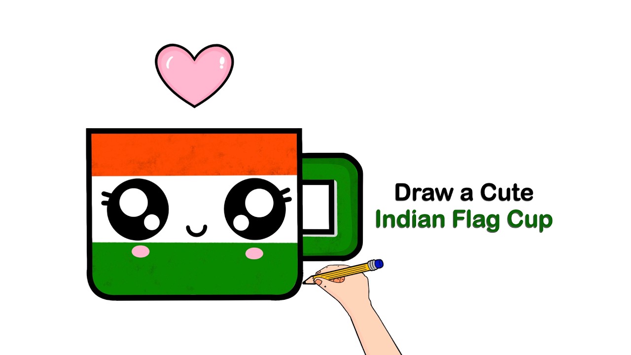 Draw Step by Step Indian Flag Patriotic Cup Easy | Draw Cup Step by Step | Indian Flag Cup Drawing