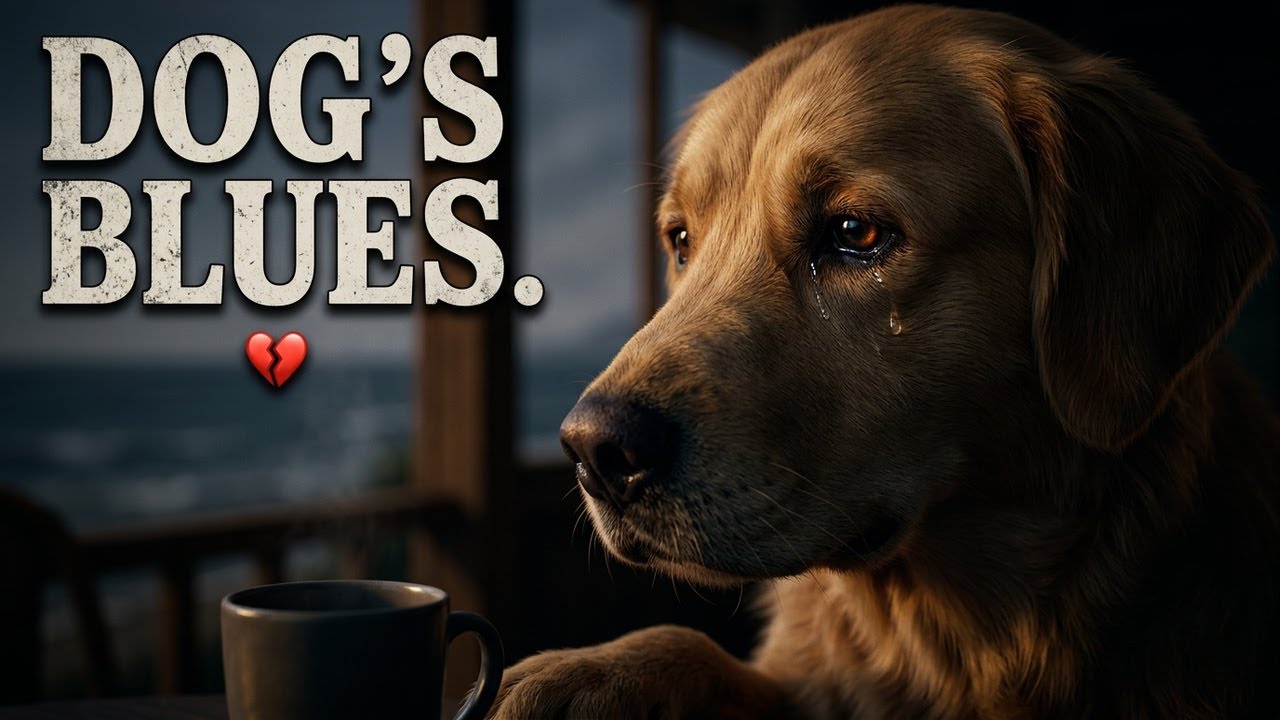 Dog with the Blues Ambience🐶☕💔🎷Cute dog in Love Screen Decor (Blues Instrumentals)