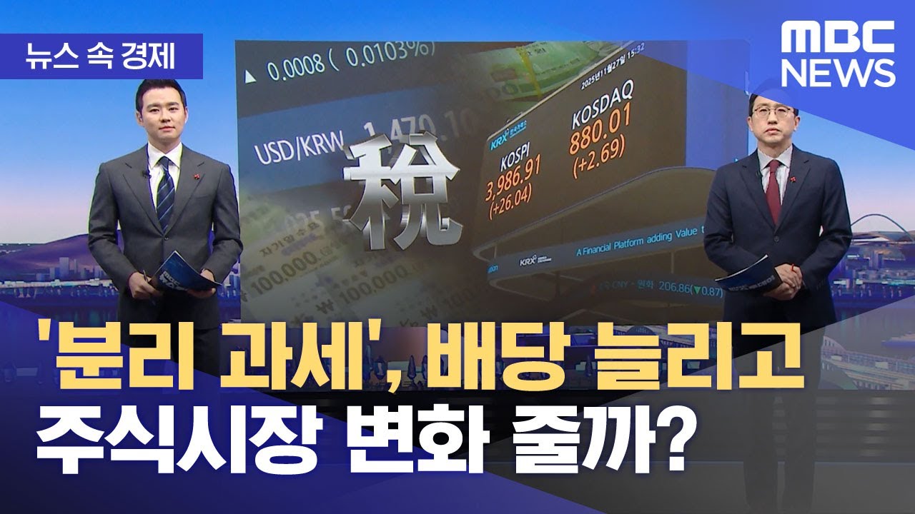 [뉴스 속 경제] '분리 과세', 배당 늘리고 주식시장 변화 줄까? (2025.12.01/뉴스투데이/MBC)
