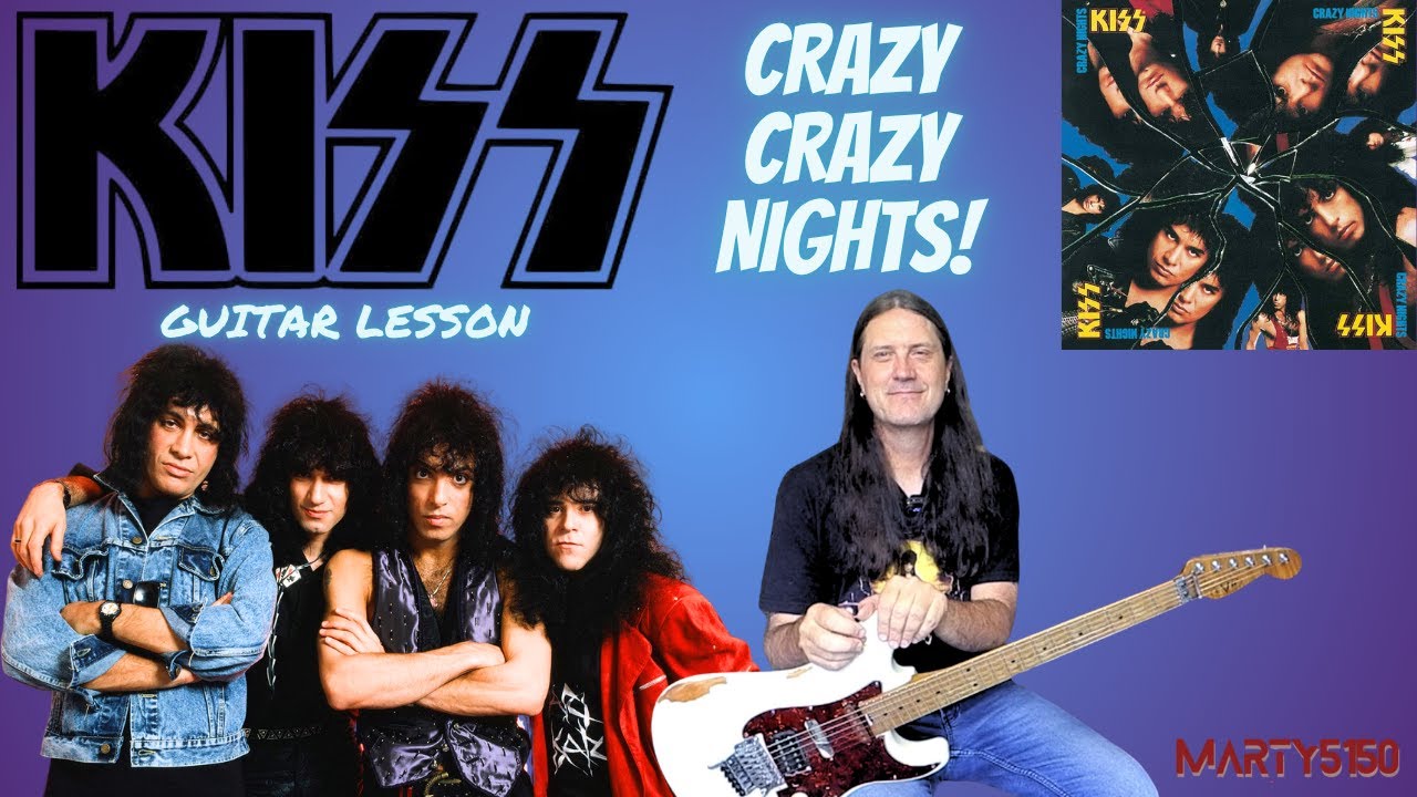 How To Play Crazy Crazy Nights By KISS - Guitar Lesson - Paul Stanley, Gene Simmons, Bruce Kulick