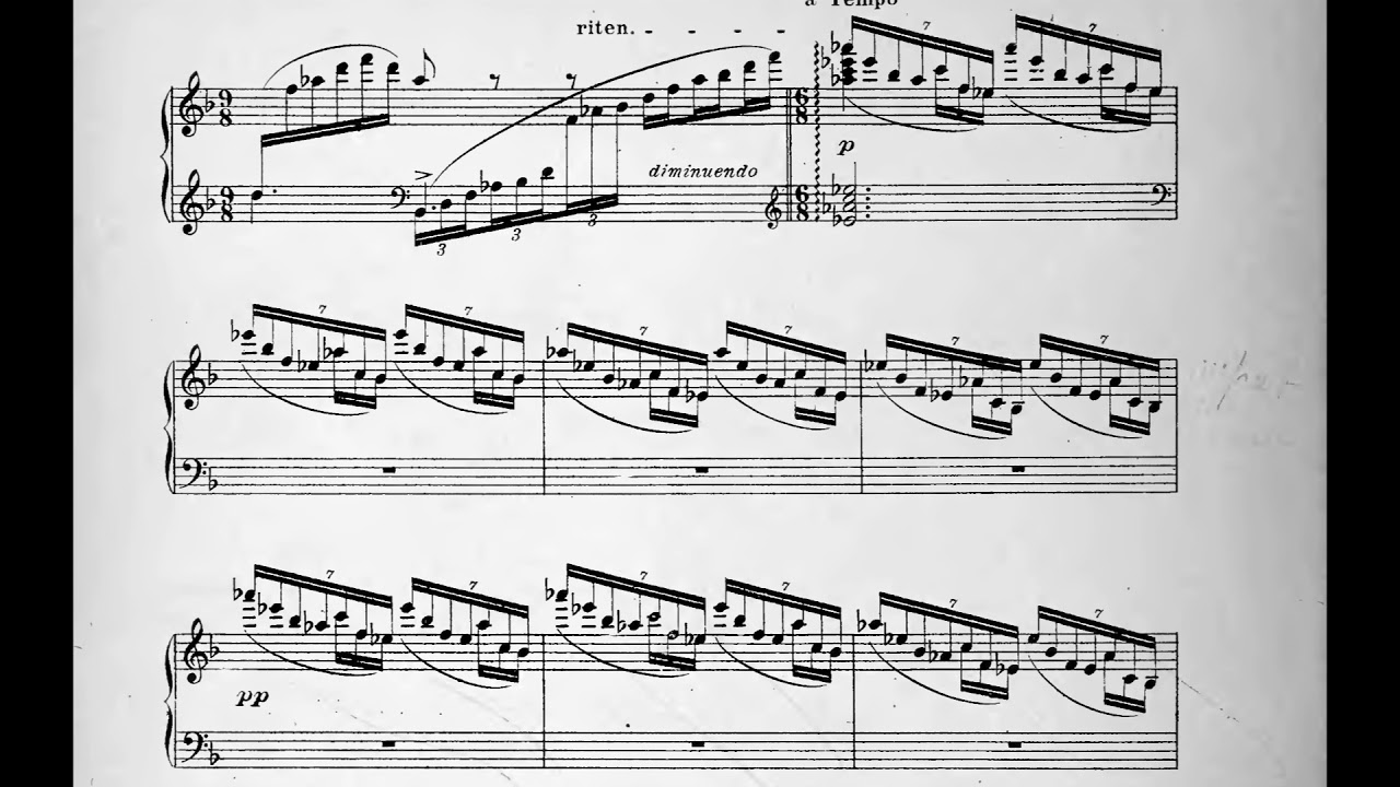 Marcel Tournier - Etude de Concert (Au Matin) for Harp (1910) [Score-Video]