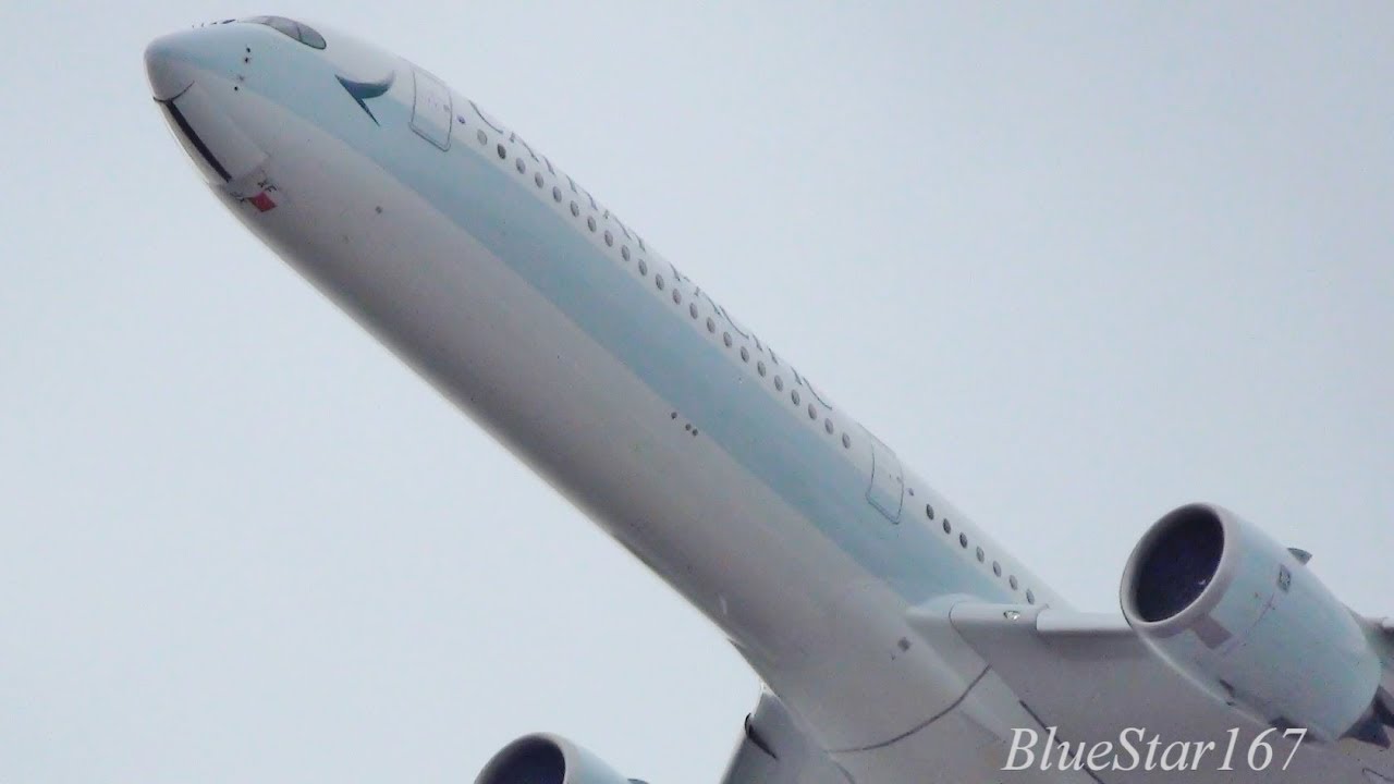 Cathay Pacific Airways Airbus A350-1000 (B-LXF) takeoff from KIX/RJBB (Osaka - Kansai) RWY 06R