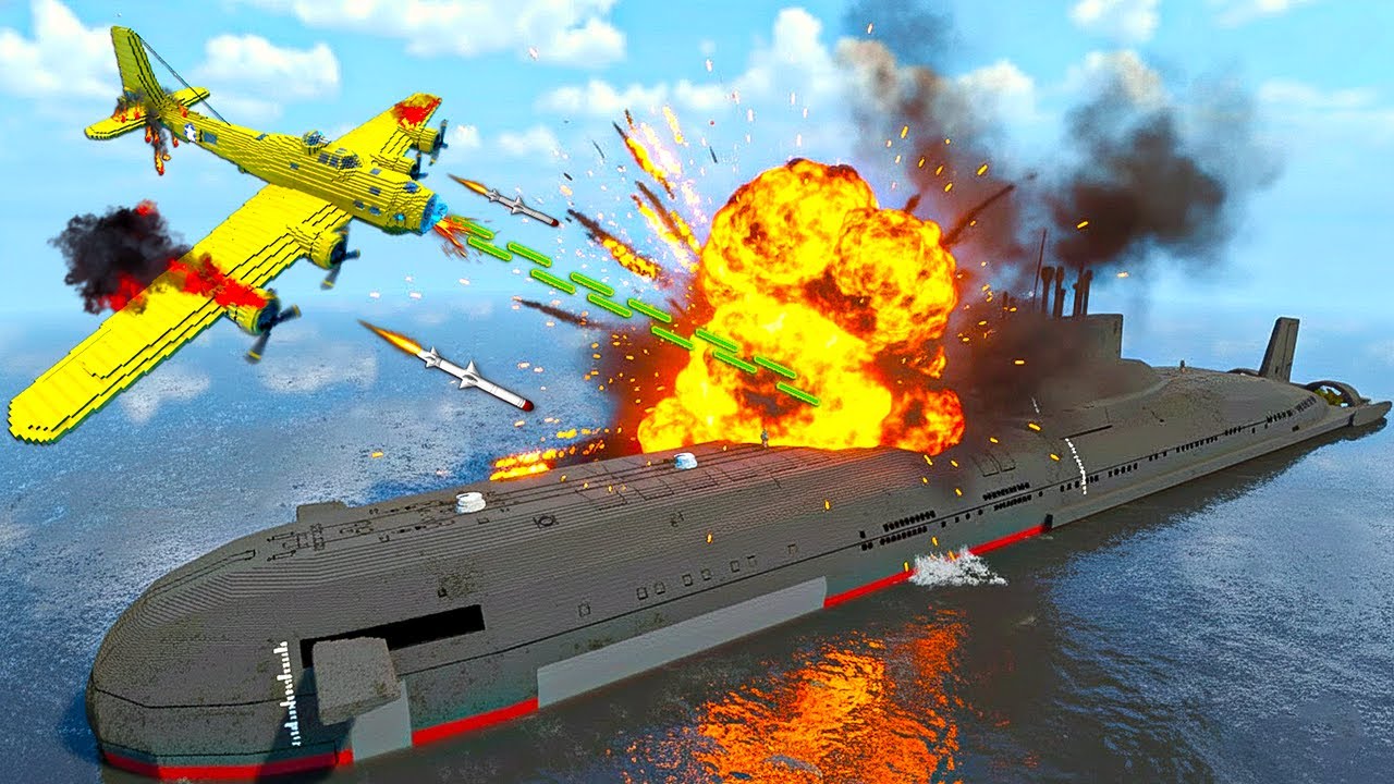 Typhoon Submarine Destroyed by Bomber Jets  Extreme War | Teardown