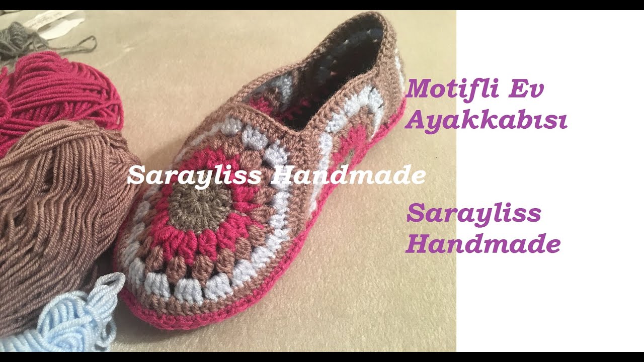 Motifli Ev Babeti #babet #evayakkabısı #örgüayakkabı #patik #örgüpatik #motiflipatikyapımı