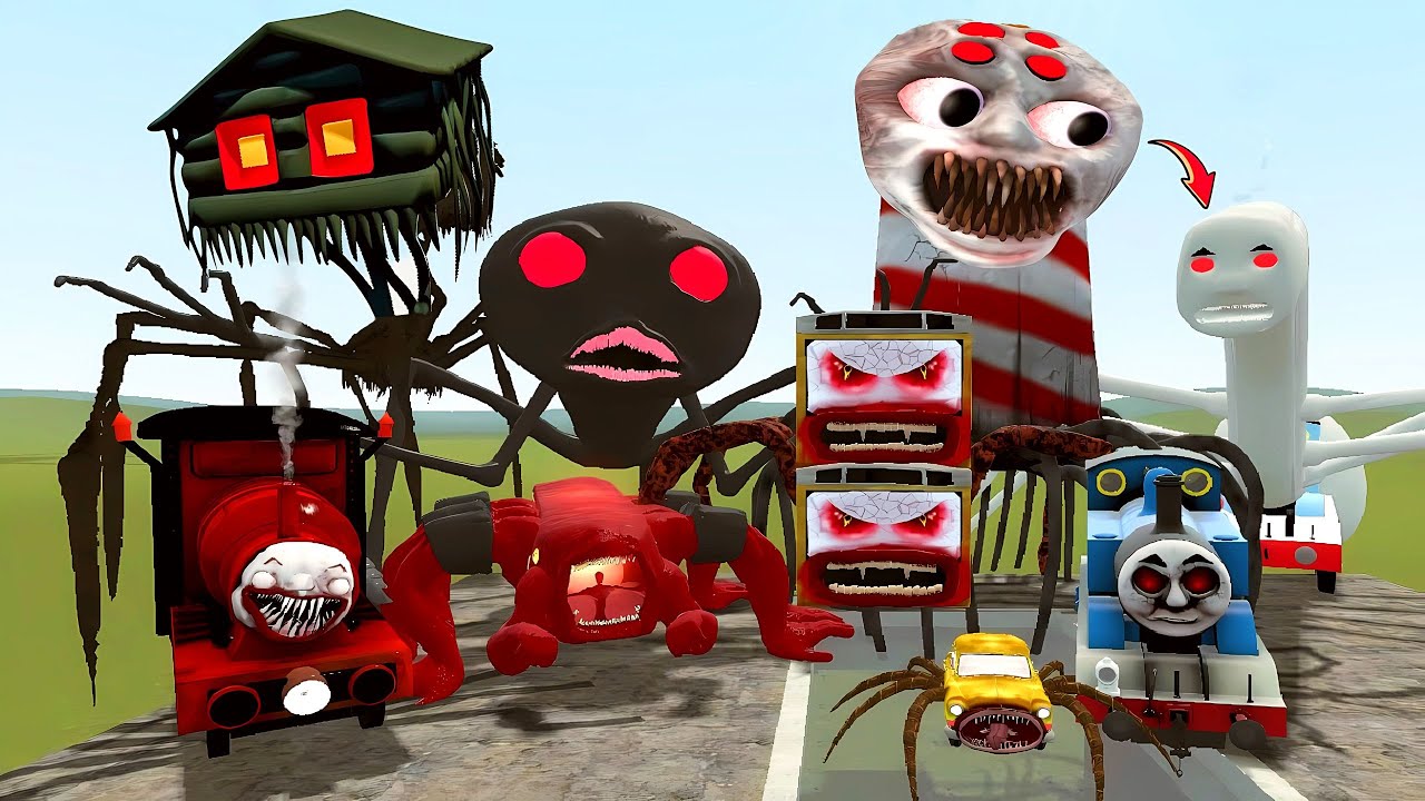 Monster Battle: HOUSE HEAD, BUS EATER, CHOO CHOO CHARLES, CURSED LIGHTHOUSE, MEGAHORN IN GMOD!?