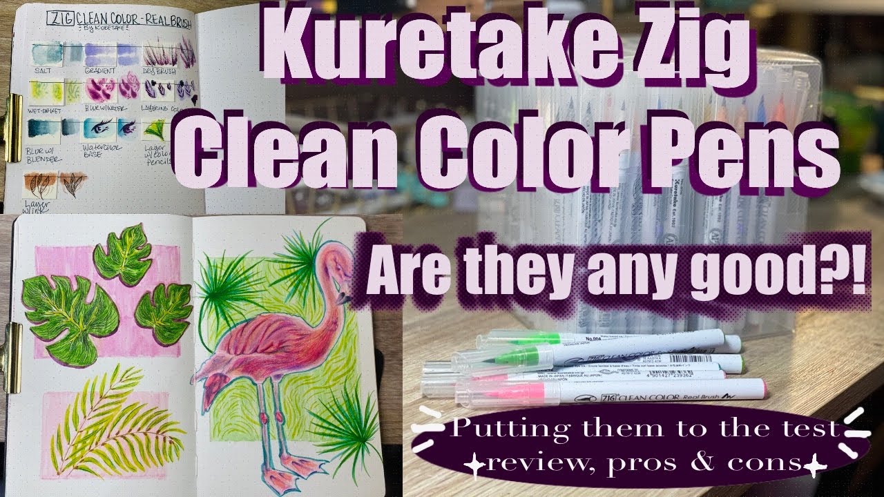 ✨🖊 ✨Обзор ручек Kuretake Zig Clean Color Real Brush Pens | Техники рисования ими: плюсы и минусы