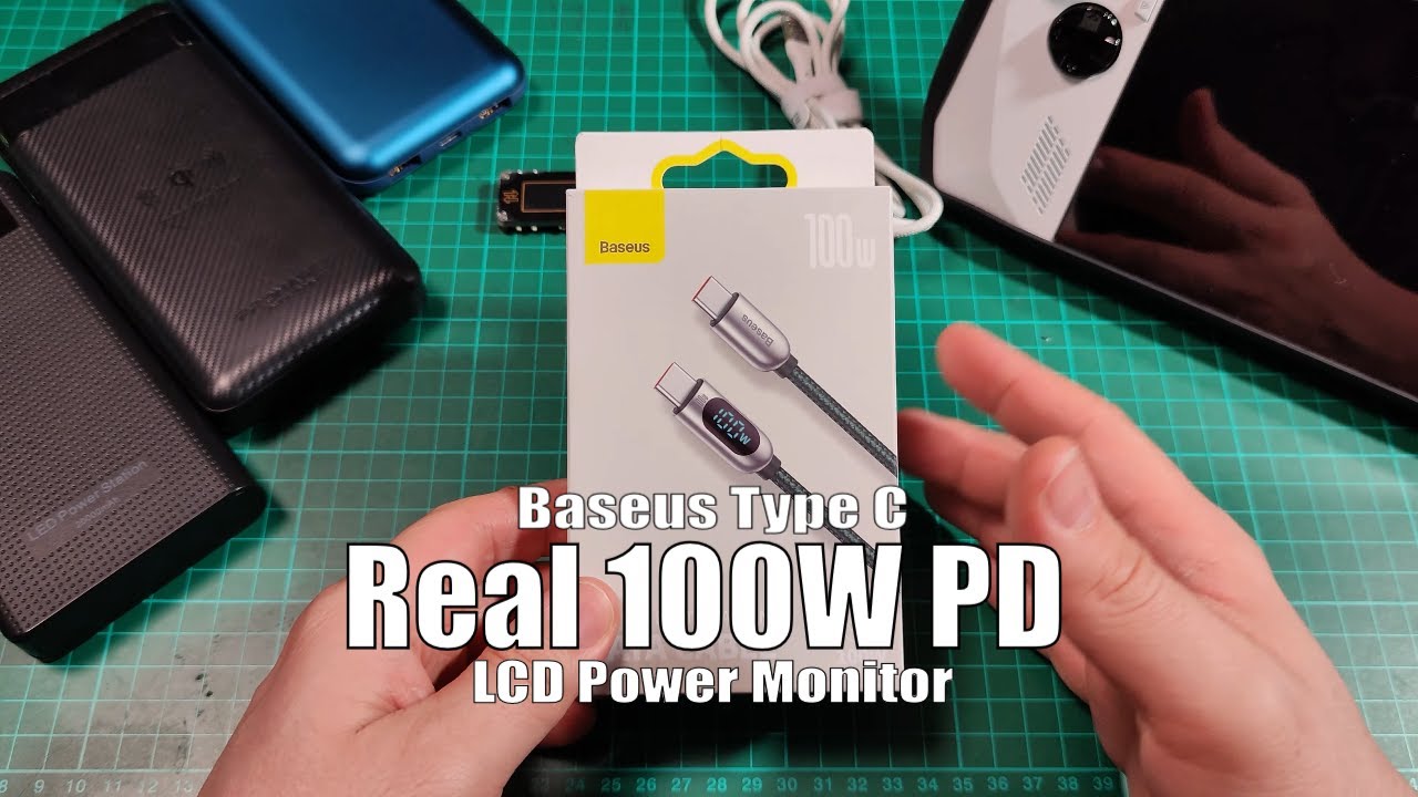 Baseus USB Type C Cable 100W PD LCD Power Display Tester with E Marker Chip