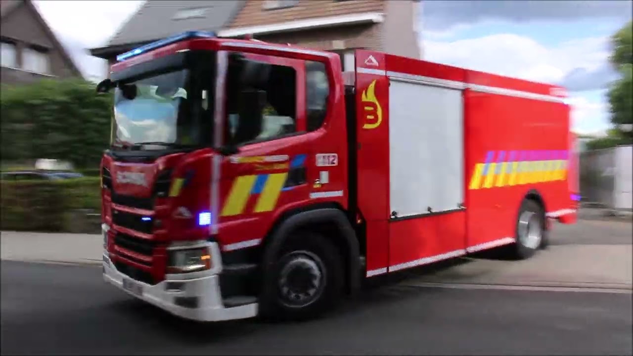 Primeur volledige  brand uitruk van brandweer zone Rand post Schoten