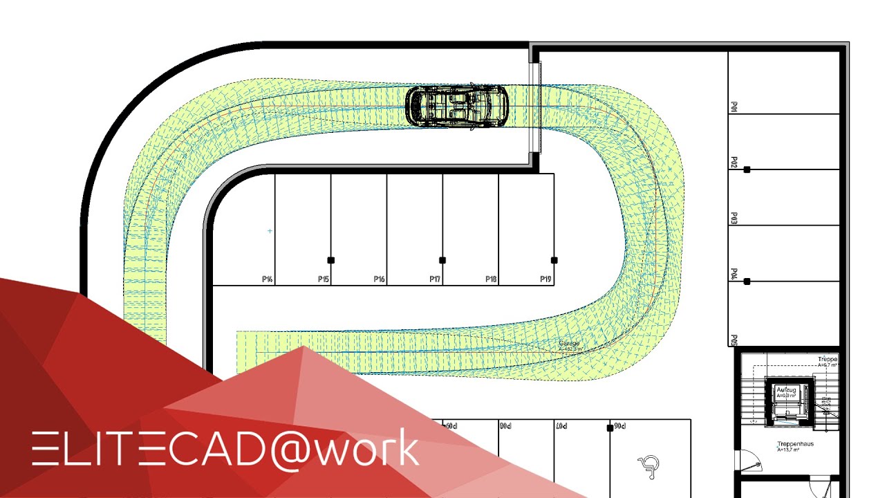ELITECAD@work | Fahrwegsimulation mit dem Schleppkurvenmodul