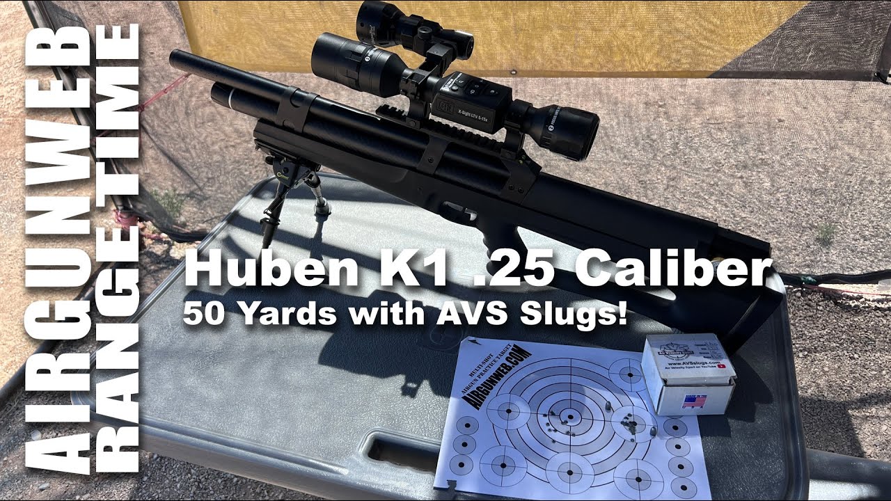 Huben K1 .25 Caliber Semi-Automatic Hammerless PCP - AVS Slugs at 50 Yards