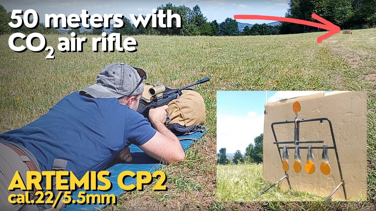 50 meters shooting with CO2 Air Rifle | Artemis CP2 (SMK Victory) .22/5.5mm