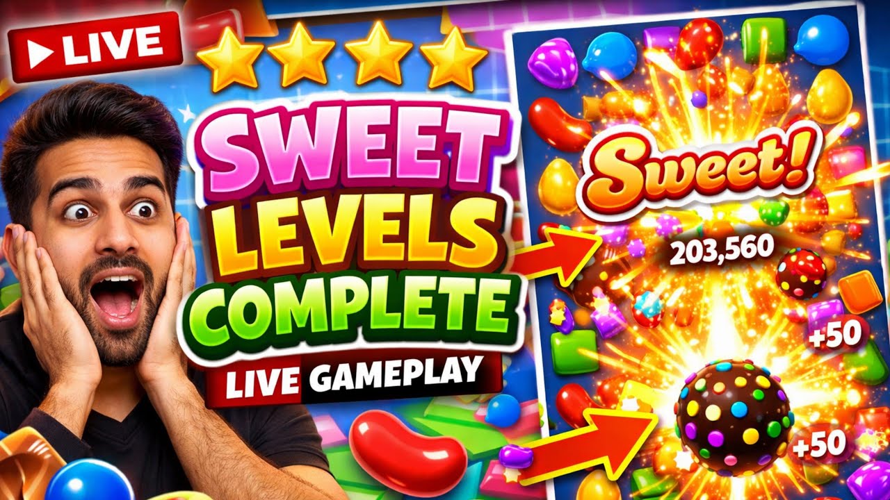 Candy Crush Saga Gameplay |Sweet Levels Complete #gaming #live