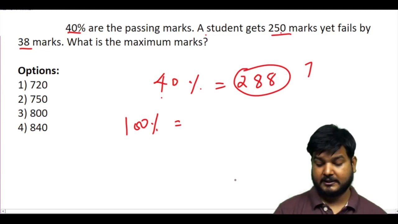 40% are the passing marks. A student gets 250 marks yet fails by..........?(#SSCCGL Maths Questions)