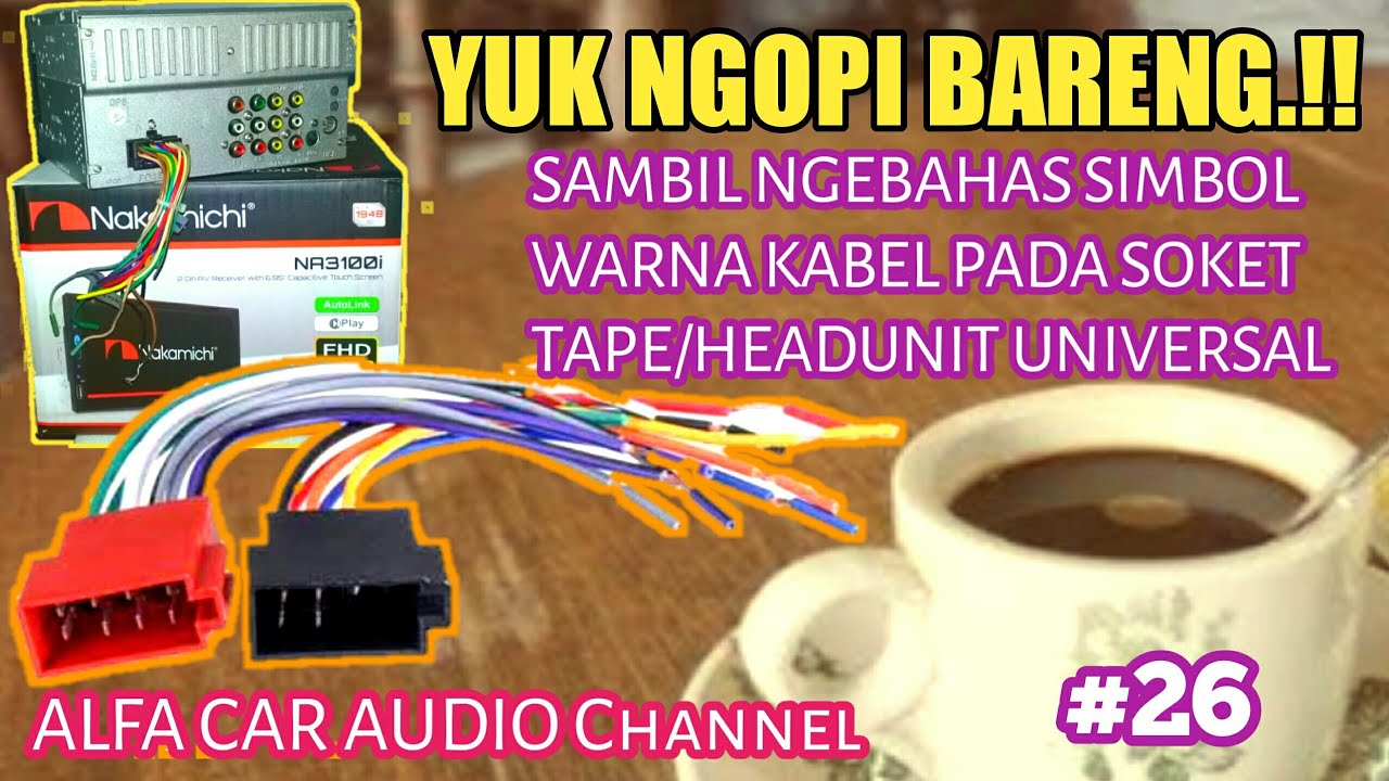 Mengenal Simbol Warna & Fungsi di Kabel Soket Headunit Universal |cable color symbol on car headunit