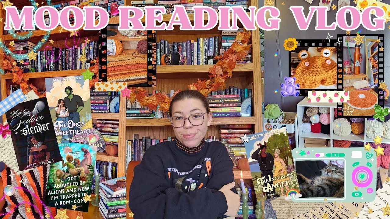 COZY HOBBY VLOG 💖📚🧶 mood reading monster romance books, crocheting my halloween costume & baking!🎃