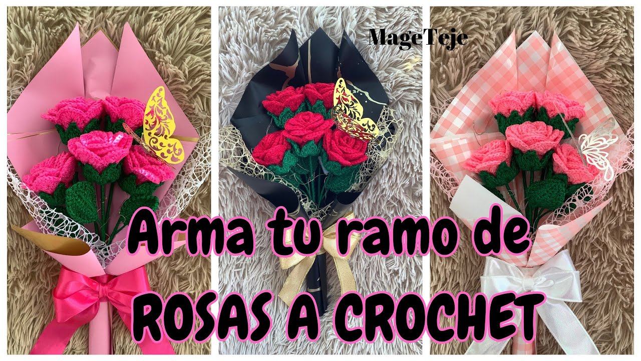 NUEVO e increíble diseño de RAMO DE ROSAS A CROCHET🌹 | Emprende y vende | Rápido y Fácil.