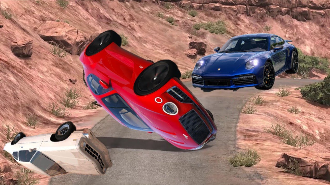 Cars Vs Cliff Roads Beamng Drive Challenge Ends In Total Destruction