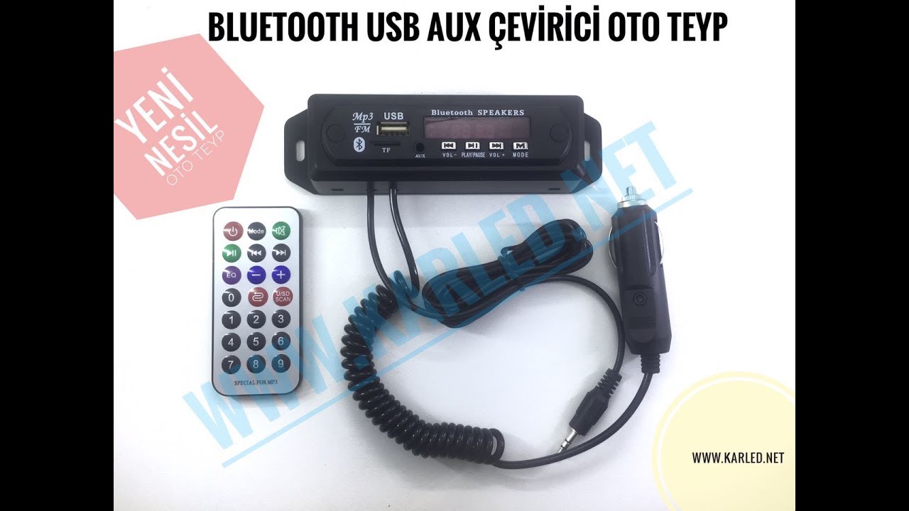 BLUETOOTH ARAÇ AUX USB DÖNÜŞTÜRÜCÜ OTO TEYP DİJİTAL GÖSTERGELİ MP3 USB SD KART ÇEVİRİCİ İNCELEME