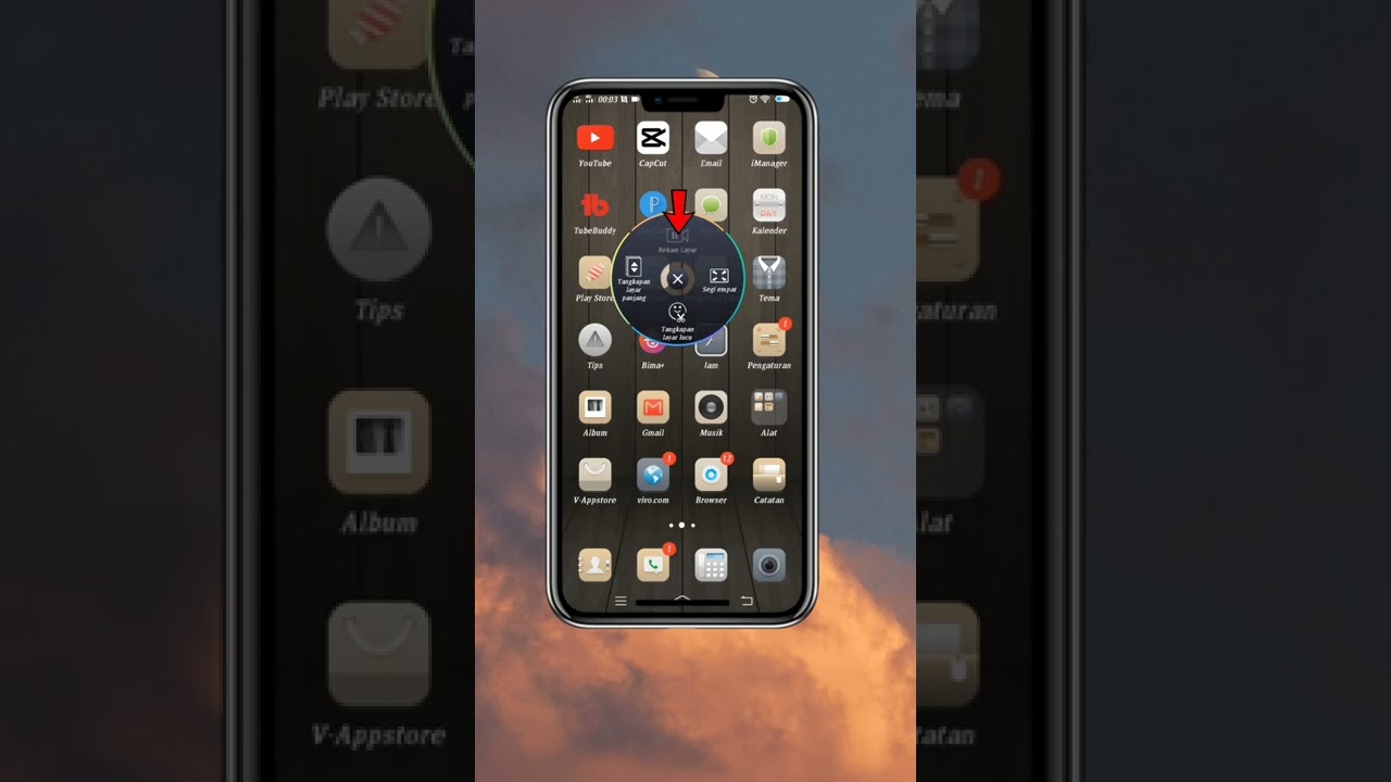 CARA MEREKAM LAYAR HP VIVO Y 12 + SUARANYA#Shorts