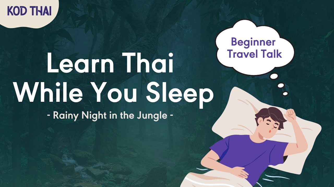 Learn Thai While You Sleep | Rainy Night in the Jungle | Beginner Travel Talk