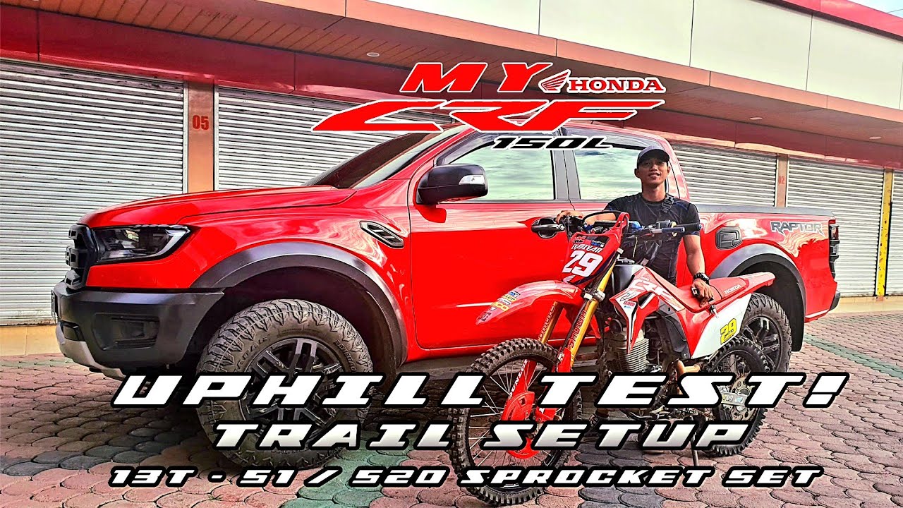 HONDA CRF 150L Trail Setup Red 13T - 52T Sprocket Set and CRF 150L |Black Uphill Challenge!